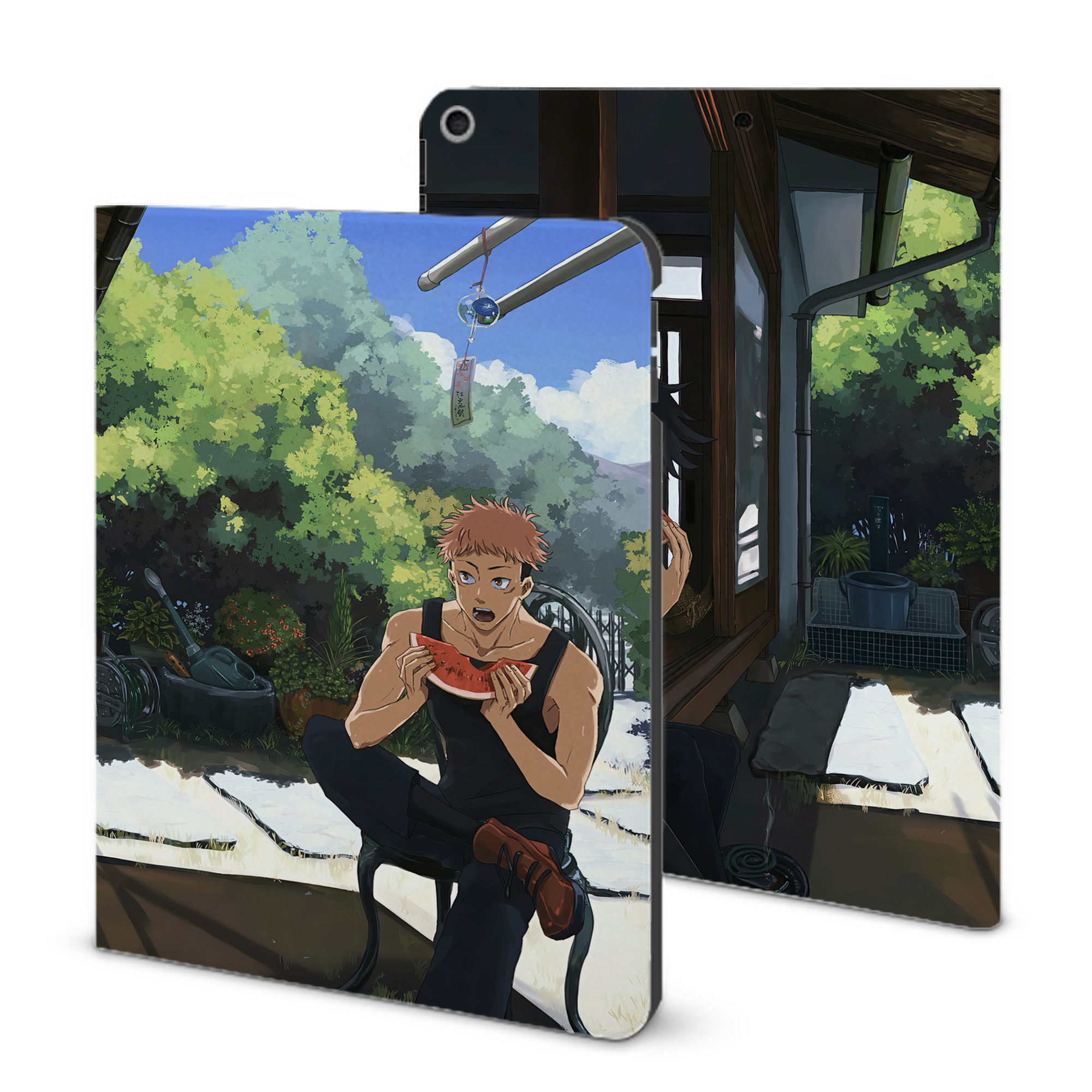 （画像用） 呪術廻戦 Jujutsu Kaisen IPad ケース ブック型 PUレザー TPU 耐衝撃 軽量 薄型 ペン収納なし 全面保護 IPad 各モデル対応